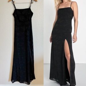 NWOT Lovely Affair Black Floral Burnout Sleeveless Maxi Dress